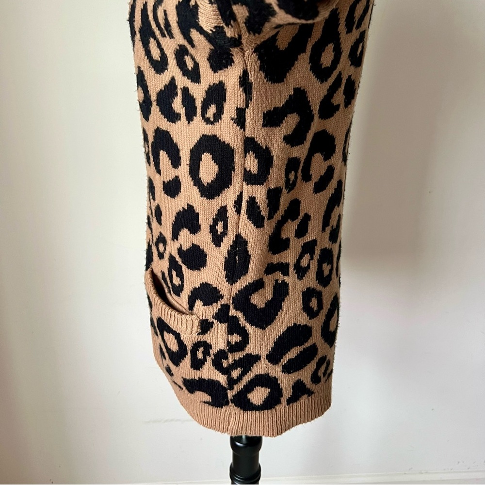 LOVE BY DESIGN Studded Leopard Print Cardigan Sweater—SZ. Small - Picture 8 of 16